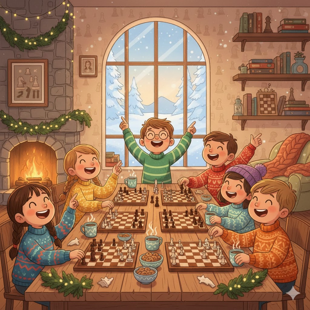 Dzieci grające w szachy